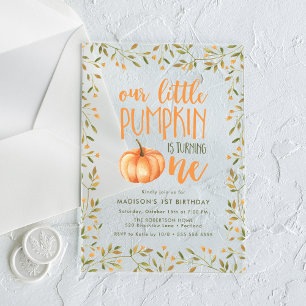 Little Pumpkin Erste Geburtstagsparty Acryleinladungen