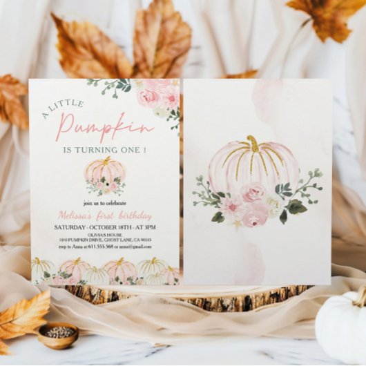 Little Pumpkin Erste Geburtstagsparty Einladung