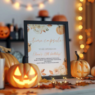 Little Pumpkin Erste Geburtstagszeit Kapsel Zeiche Sockelschild