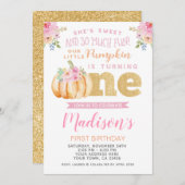 Little Pumpkin Erster Geburtstag Einladung (Vorne/Hinten)