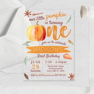 Little Pumpkin Fall 1. Geburtstag Acryleinladungen