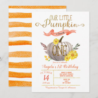 Little Pumpkin Fall 1. Geburtstag Einladung