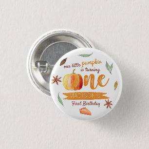 Little Pumpkin Fall 1. Geburtstag Gastgeschenk Button