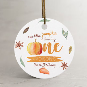 Little Pumpkin Fall 1. Geburtstag Geschenkanhänger