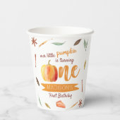 Little Pumpkin Fall 1. Geburtstag Pappbecher (Rückseite)
