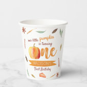 Little Pumpkin Fall 1. Geburtstag Pappbecher (Vorderseite)