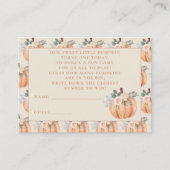Little Pumpkin Fall 1. Geburtstag Ratspiel Begleitkarte (Vorderseite)