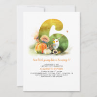 Little Pumpkin Fall 6. Geburtstagsparty Einladung