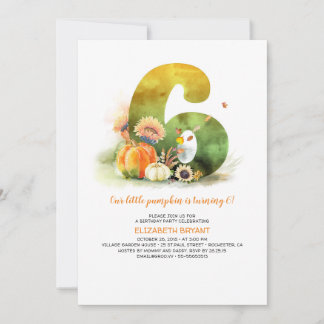Little Pumpkin Fall 6. Geburtstagsparty Einladung