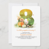 Little Pumpkin Fall 8. Geburtstagsparty Einladung (Vorderseite)