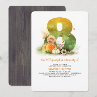 Little Pumpkin Fall 8. Geburtstagsparty Einladung