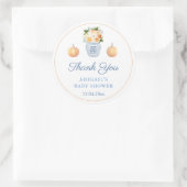 Little Pumpkin Fall Baby Duschdusche Gefallen Runder Aufkleber (Tasche)