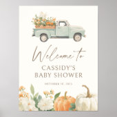 Little Pumpkin Fall Baby Dusche Begrüßungszeichen Poster (Vorne)
