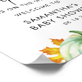 Little Pumpkin Fall Baby Dusche Begrüßungszeichen Poster (Ecke)