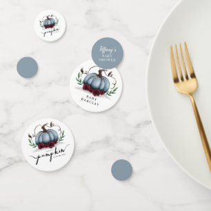 Little Pumpkin Fall Baby Dusche Blue Konfetti