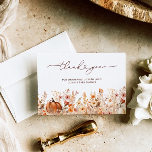 Little Pumpkin Fall Baby Dusche Danke Karte