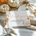 Little Pumpkin Fall Baby Dusche Danke Karte<br><div class="desc">Unsere Herbstdusche "Little Pumpkin" ist eine Gästekarte, mit der Sie Ihre Dankbarkeit mit saisonalem Charme zum Ausdruck bringen können. Diese Karte bietet ein bezauberndes Kürbisthema, das sich ideal eignet, um Ihren Gästen herzlich für ihre nachdenklichen Geschenke und Präsenz zu danken. Mit seinen warmen Herbstfarben und dem einladenden Design fügt diese...</div>