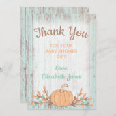 Little Pumpkin Fall Baby Dusche Danke Karte (Vorne/Hinten)