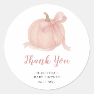 Little Pumpkin Fall Baby Dusche Danke Runder Aufkleber