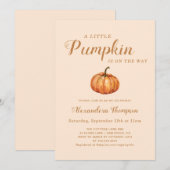 Little Pumpkin Fall Baby Dusche Einladung (Vorne/Hinten)