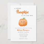 Little Pumpkin Fall Baby Dusche Einladung (Vorderseite)