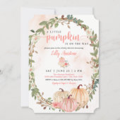 Little Pumpkin Fall Baby Dusche Einladung (Vorderseite)