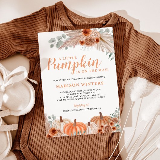 Little Pumpkin Fall Baby Dusche Einladung