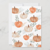 Little Pumpkin Fall Baby Dusche Einladung (Rückseite)