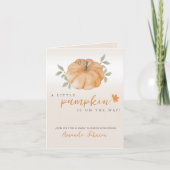 Little Pumpkin Fall Baby Dusche Orange Einladung (Vorderseite)