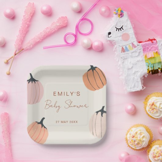 Little Pumpkin Fall Baby Dusche Pappteller (Party)