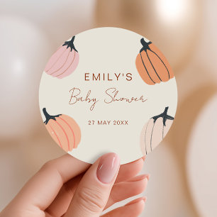Little Pumpkin Fall Baby Dusche Runder Aufkleber