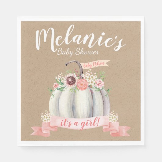 Little Pumpkin Fall Baby Dusche Serviette (Vorderseite)