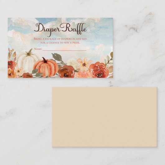 Little Pumpkin | Fall Baby Dusche Windeln Windeln Begleitkarte (Vorne/Hinten)