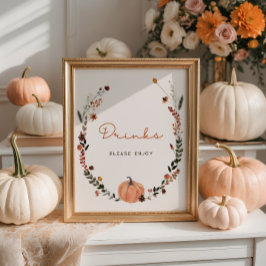 Little Pumpkin Fall Baby Duschgetränke Poster