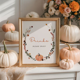 Little Pumpkin Fall Baby Duschgetränke Poster