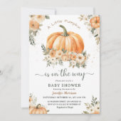 Little Pumpkin Fall Baby Duwer Gender Neutral Einladung (Vorderseite)