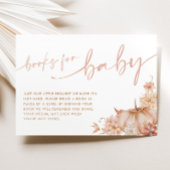 Little Pumpkin Fall Baby Shower Book for baby card Einladung