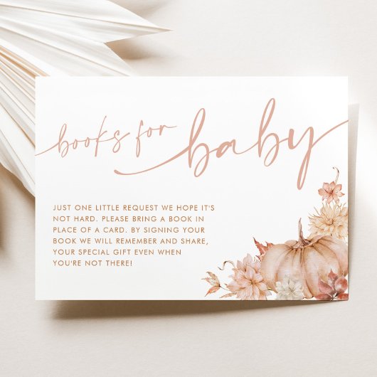 Little Pumpkin Fall Baby Shower Book for baby card Einladung