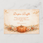 Little Pumpkin Fall Baby Shower Diapper Raffle Begleitkarte (Vorderseite)
