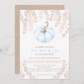 Little Pumpkin Fall Baby Shower Invitation Boy Einladung (Vorne/Hinten)