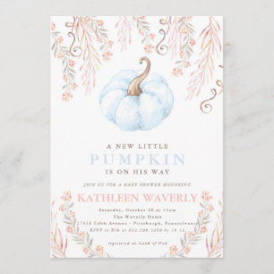 Little Pumpkin Fall Baby Shower Invitation Boy Einladung