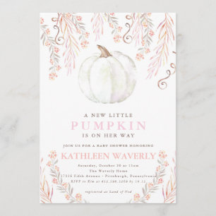 Little Pumpkin Fall Baby Shower Invitation Girl Einladung