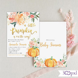 Little Pumpkin Fall Baby Shower Invitation Girl Einladung