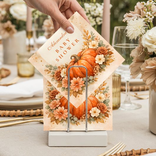 Little Pumpkin Fall Baby Shower Serviette