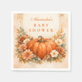 Little Pumpkin Fall Baby Shower Serviette (Vorderseite)