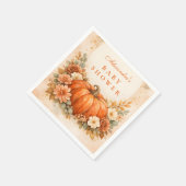 Little Pumpkin Fall Baby Shower Serviette (Ecke)