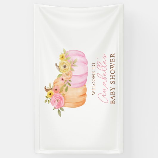 Little Pumpkin Fall Babydusche Personalisiert Banner (Vertikal)