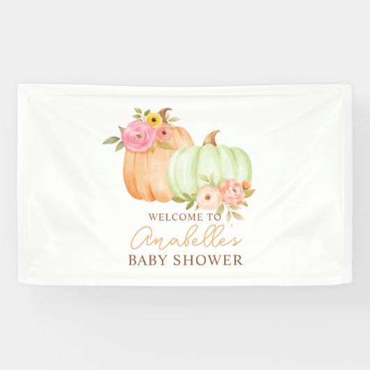 Little Pumpkin Fall Babydusche Personalisiert Banner (Horizontal)
