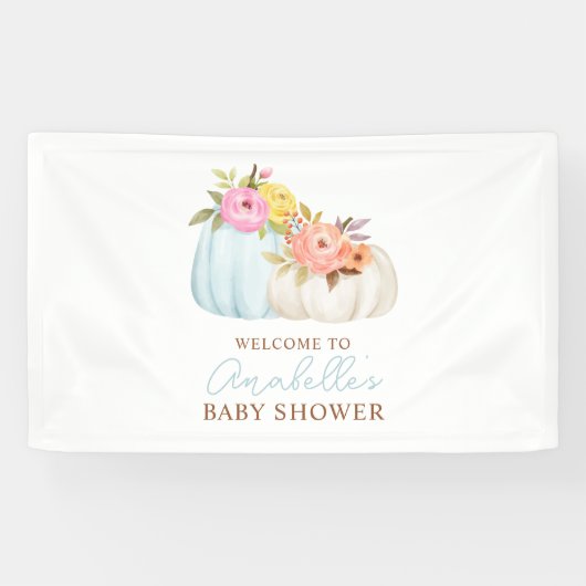 Little Pumpkin Fall Babydusche Personalisiert Banner (Horizontal)