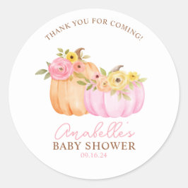 Little Pumpkin Fall Babydusche Personalisiert Runder Aufkleber